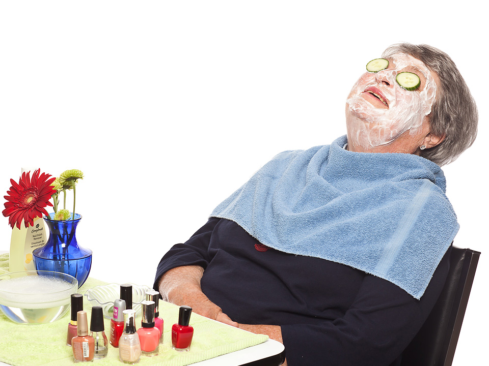 Senior relaxing spa treatment